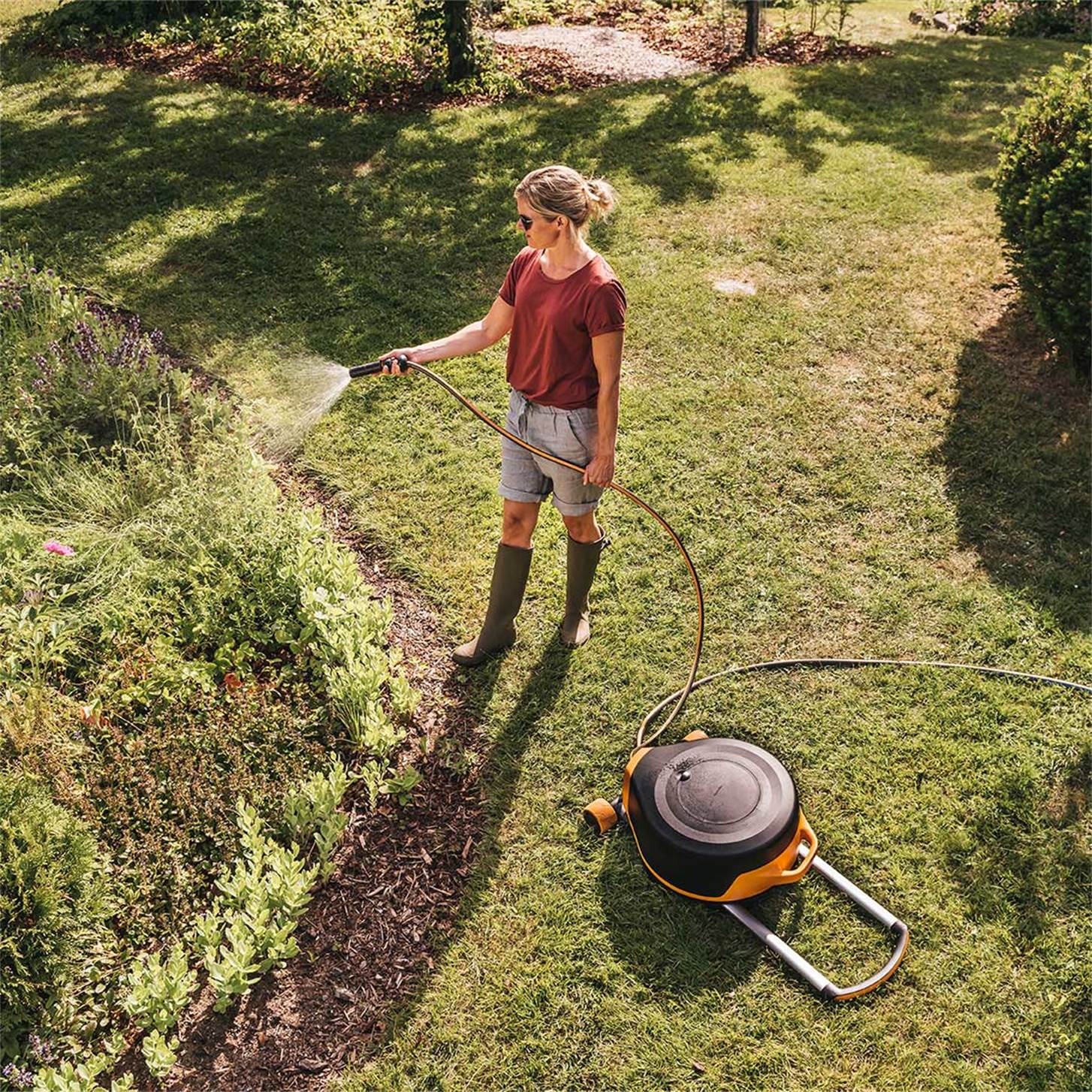 Fiskars X-Series Waterwheel Auto/дугуйтай XL 15мм - 27м