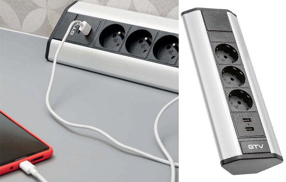 GTV Уртасгагч залгуур ширээний, булангийн - USB оролттой