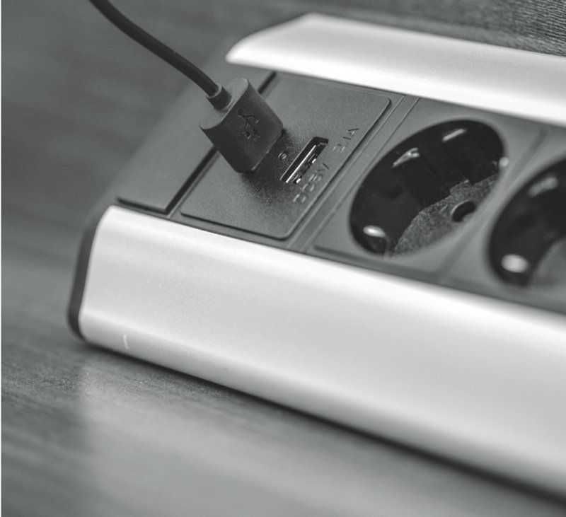 GTV Уртасгагч залгуур ширээний, булангийн - USB оролттой