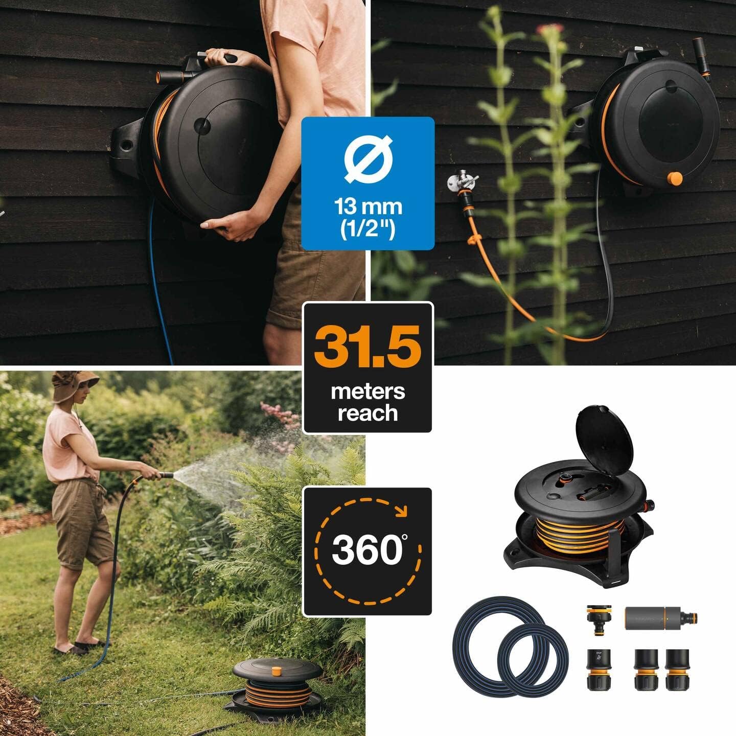 Fiskars Solid Waterwheel L 13мм - 30м