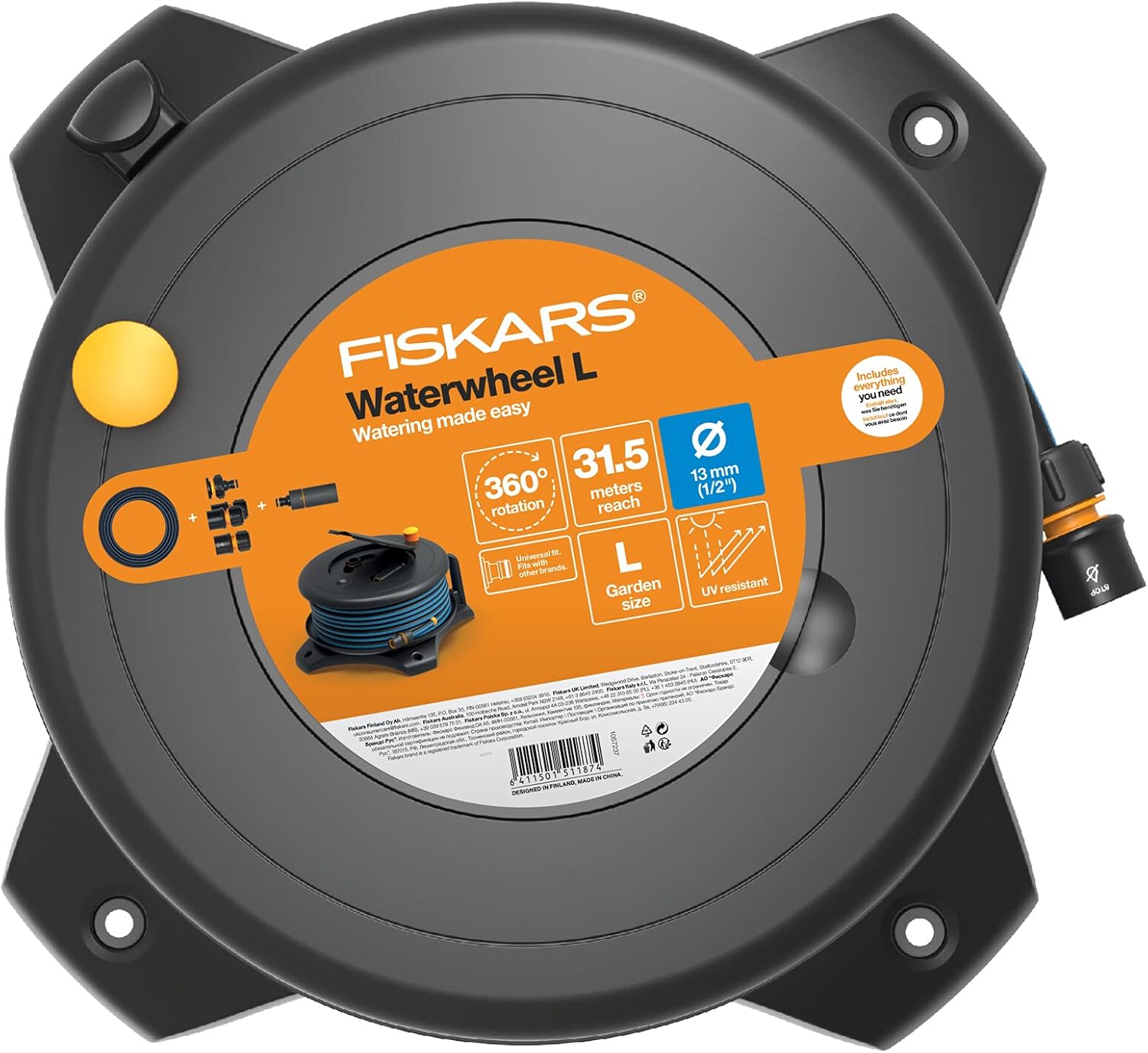 Fiskars Solid Waterwheel L 13мм - 30м
